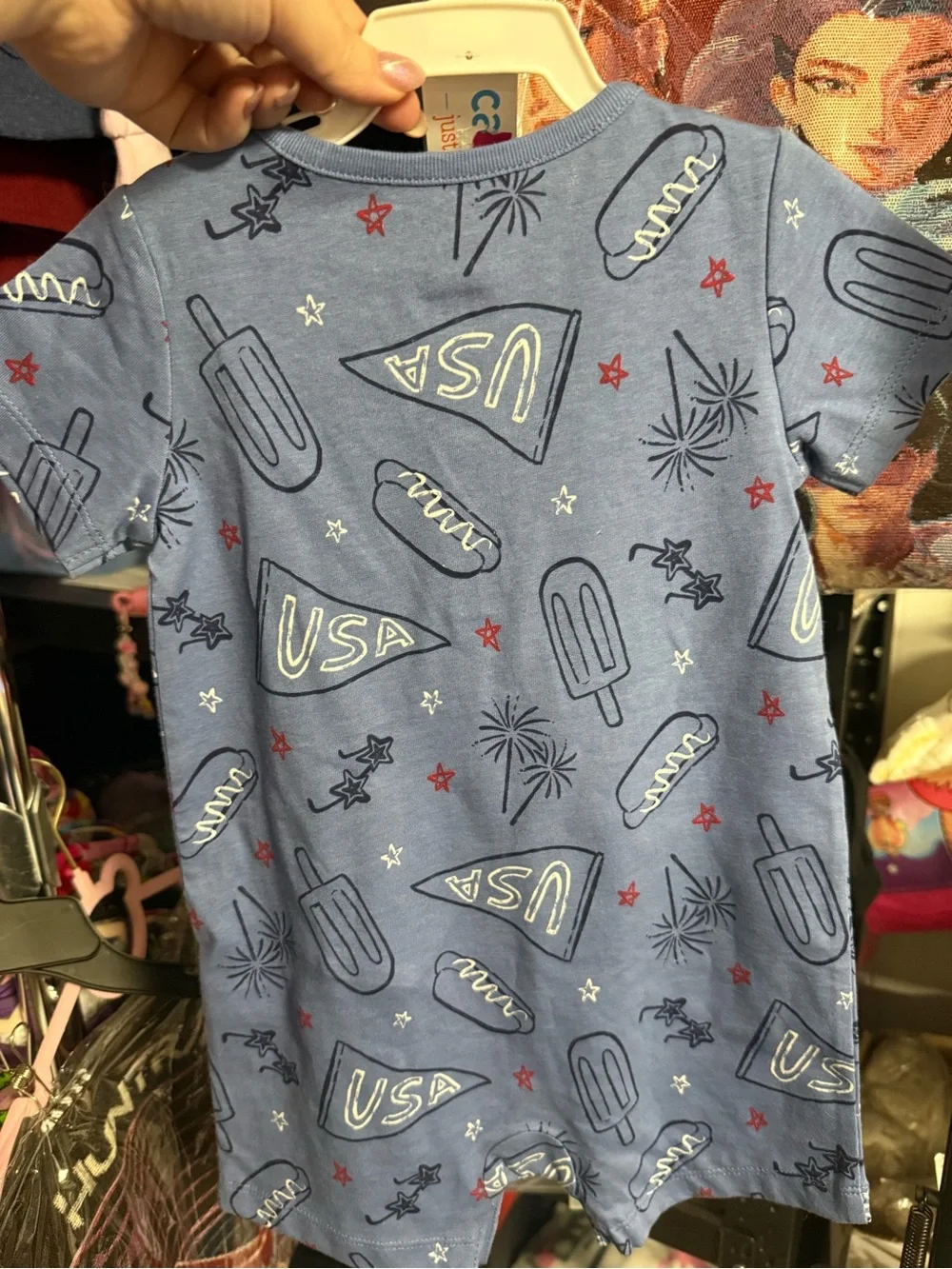 Carter's Light Blue Patriotic USA & Popsicle Short Sleeve Tee